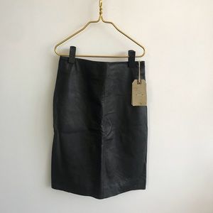 NWT AllSaints Lucille Black Leather Skirt